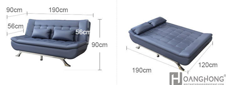 Ghế Sofa Bed Vải Giả Da Nhập Khẩu HHP-GSF303-V3 (Ảnh 2)