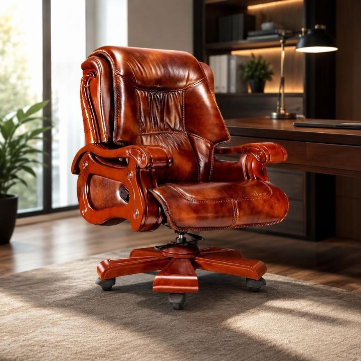 Ghế Giám Đốc Lưng Cao VIP A111-D2 Đệm Êm, Tay Gỗ