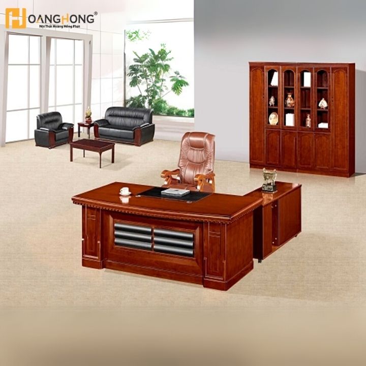 Bàn Giám Đốc BGD111-18 Nhập Khẩu Từ Trung Quốc Gỗ MDF Mặt Bàn Rộng Có Hộc Tủ Bên Hông