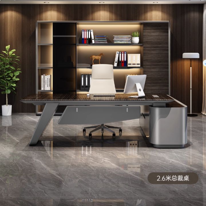 Bàn Giám Đốc Nhập Khẩu Cao Cấp Có Đèn LED DA2220-22 Khóa Vân Tay, Ngăn Tủ Tiện Ích  Thiết Kế Sang Trọng Cho Lãnh Đạo - Ảnh 2