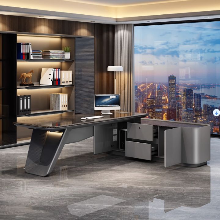 Bàn Giám Đốc Nhập Khẩu Cao Cấp Có Đèn LED DA2220-22 Khóa Vân Tay, Ngăn Tủ Tiện Ích  Thiết Kế Sang Trọng Cho Lãnh Đạo - Ảnh 10