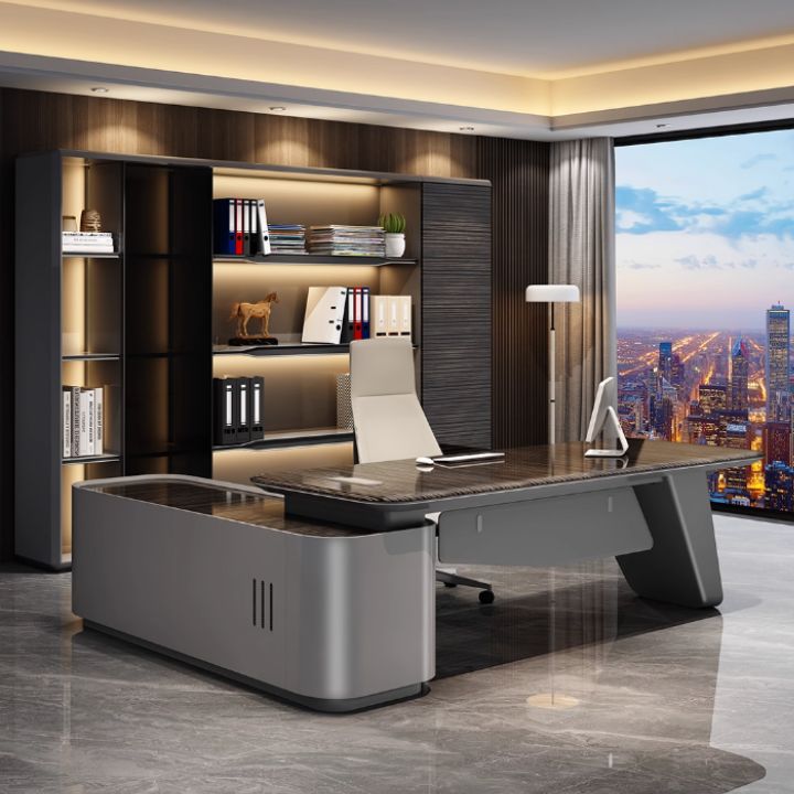 Bàn Giám Đốc Nhập Khẩu Cao Cấp Có Đèn LED DA2220-22 Khóa Vân Tay, Ngăn Tủ Tiện Ích  Thiết Kế Sang Trọng Cho Lãnh Đạo - Ảnh 11