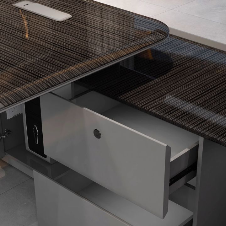 Bàn Giám Đốc Nhập Khẩu Cao Cấp Có Đèn LED DA2220-22 Khóa Vân Tay, Ngăn Tủ Tiện Ích  Thiết Kế Sang Trọng Cho Lãnh Đạo - Ảnh 13