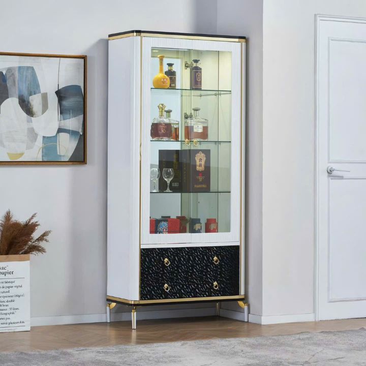 Tủ Trưng Bày Rượu Có Ngăn Kéo TR2301-08 Phong Cách Luxury Hiện Đại