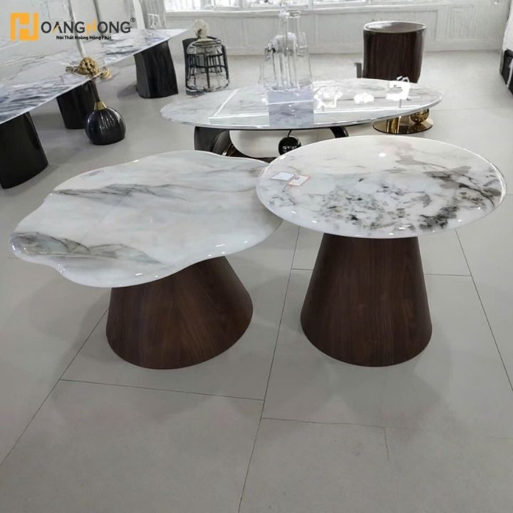 Bàn Trà 2 Bàn Mặt Đá Tinh Thể MT M600 Thiết Kế Nghệ Thuật Hiện Đại