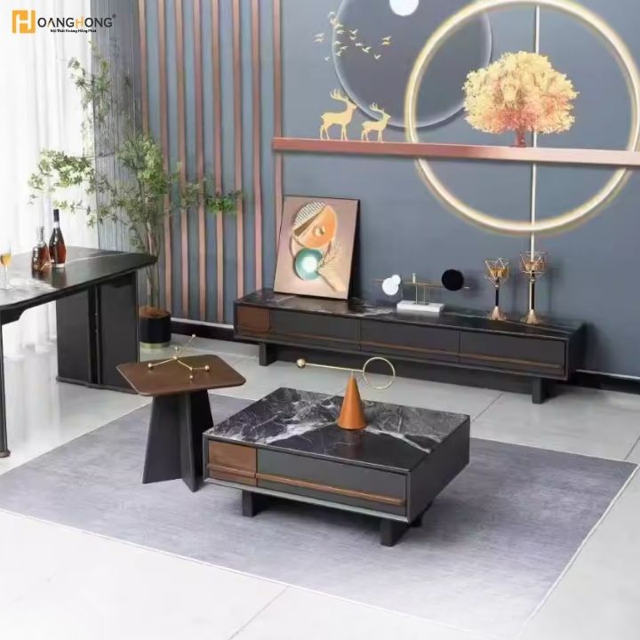 Bàn Trà Vuông Mặt Đá Marble MT 8513 Sang Trọng Đẳng Cấp