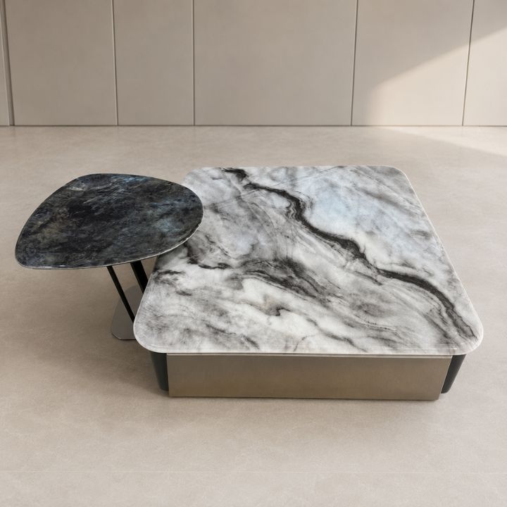 Bàn Sofa Đôi Mặt Đá Marble MT95-C5 Thiết Kế Sang Trọng Giá Hợp Lý