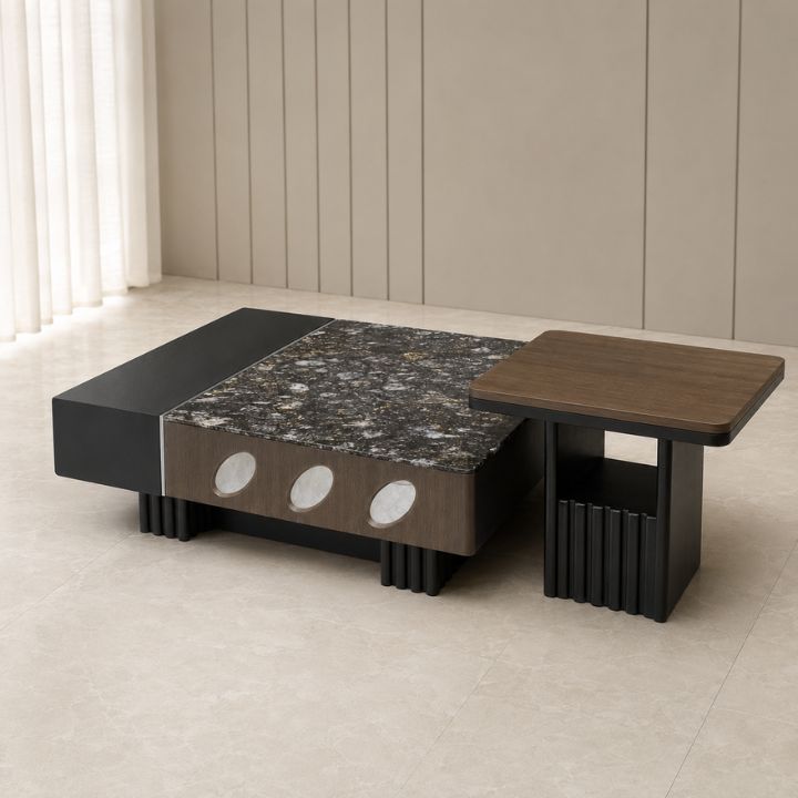 Bàn Trà Sofa Luxury MT 8522 Mặt Đá Marble Cao Cấp Nội Thất Phòng Khách