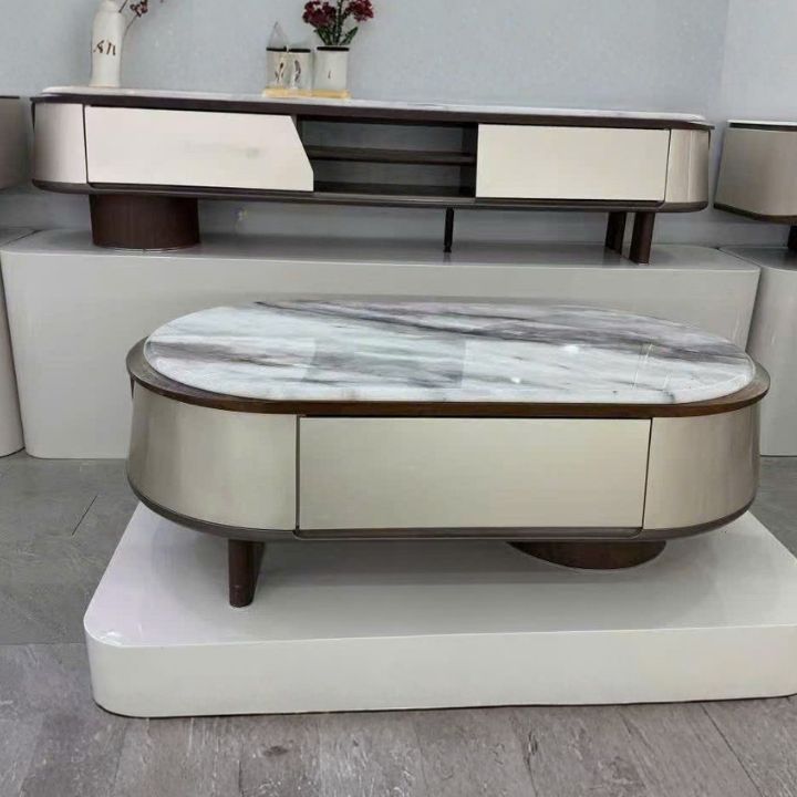 Kệ Tivi Mặt Đá Oval MT-TV5520 Cao Cấp Nội Thất Phòng Khách Sang Trọng Hiện Đại