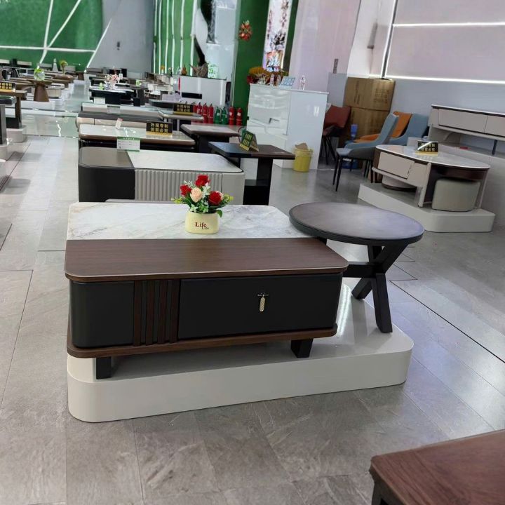 Bàn Sofa Mặt Đá Kèm Bàn Tròn Hiện Đại MT-BSF 5521Nội Thất Phòng Khách Sang Trọng