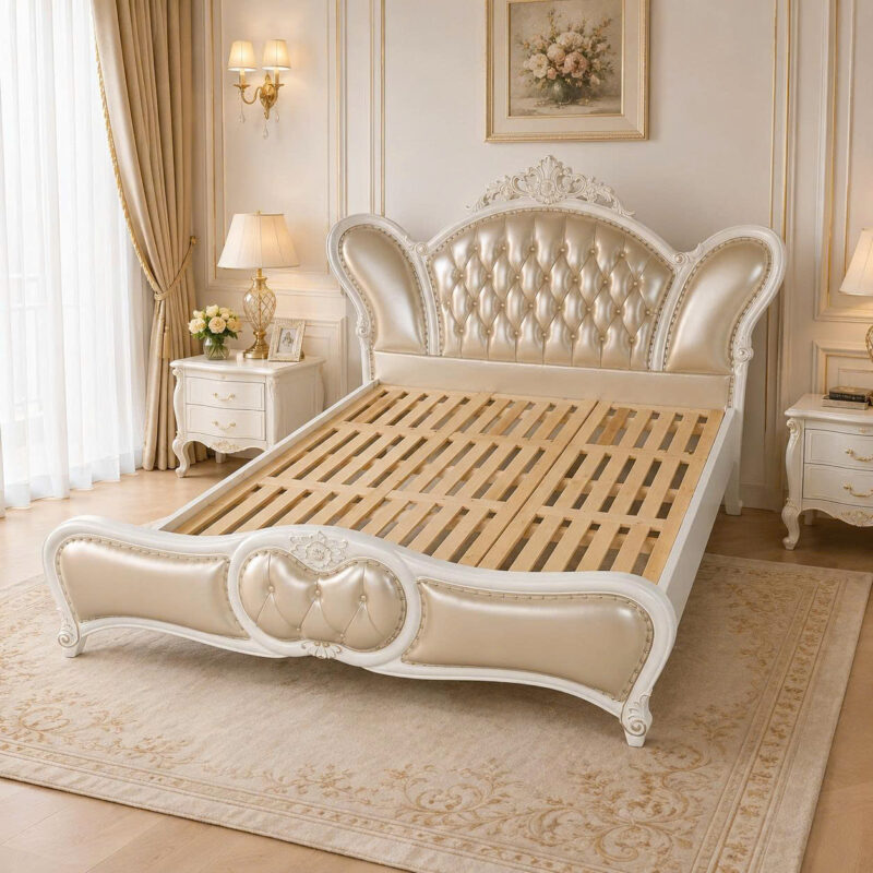Giường Ngủ Tân Cổ Điển Bọc Nệm Cao Cấp Sang Trọng Cho Không Gian Phòng Ngủ Hiện Đại