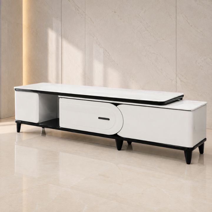 Kệ Tivi Mặt Đá Ceramic Cao Cấp HHP-TV2013 Khung Gỗ MDF Sơn PU, Thiết Kế Hiện Đại