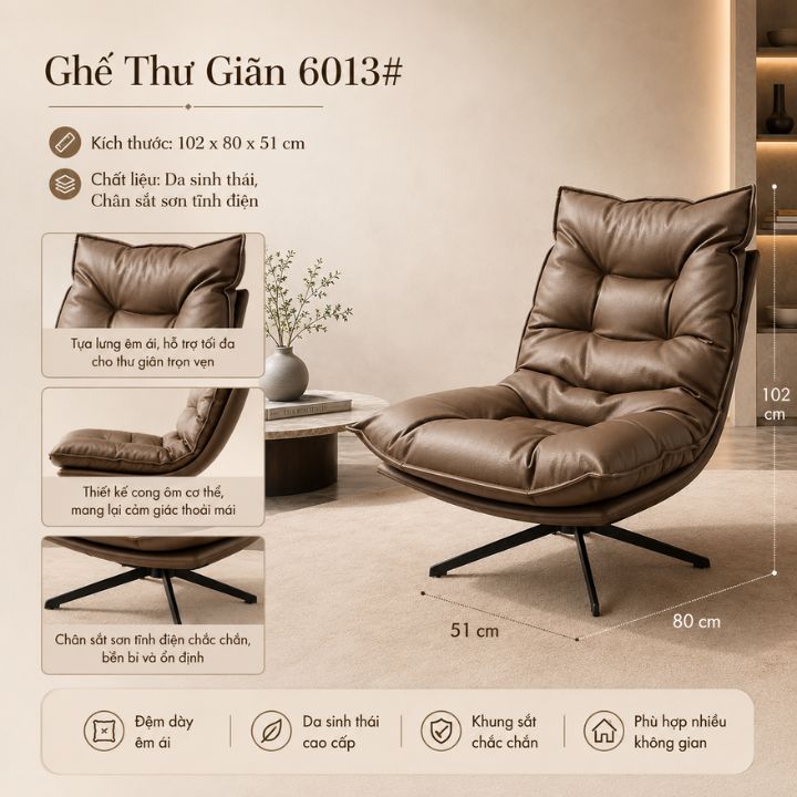 Ghế Thư Giãn 6013# – Êm Ái Cho Góc Nghỉ Ngơi Thêm Sang Trọng - Ảnh 5