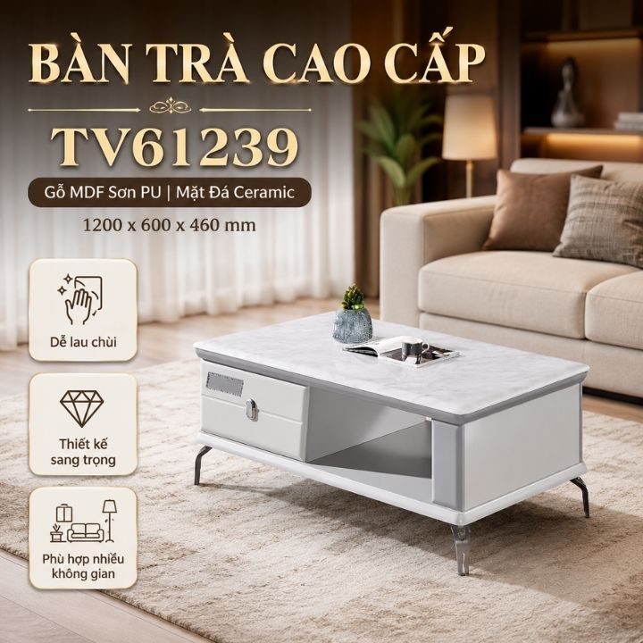 Bàn Trà Mặt Đá BSF61239 Ceramic Hiện Đại