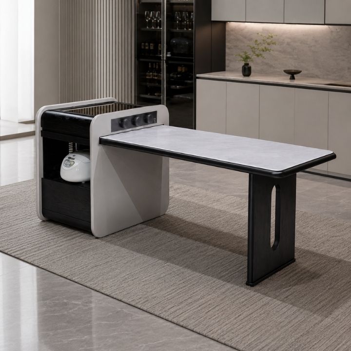 Bàn Đảo Mặt Đá Vi Tinh Thể MT-2662 – Thiết Kế Hiện Đại, Đa Năng Cho Gian Bếp