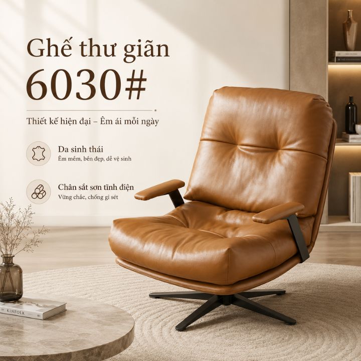 Ghế Thư Giãn Cao Cấp 6030# – Êm Mềm, Sang Trọng Cho Mọi Góc Nhà