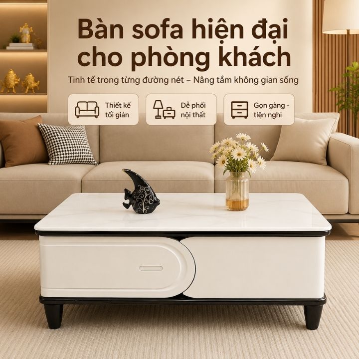 Bàn Sofa Mặt Đá Ceramic T2015-12 Sale Sốc Mẫu Đẹp Hiện Đại - Ảnh 6