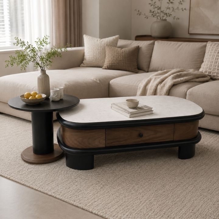 Bộ Bàn Trà Sofa A396 Vẻ Đẹp Ấm Áp, Tiện Nghi Cho Phòng Khách Hiện Đại