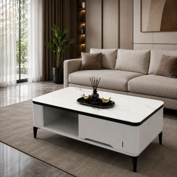 Bàn Sofa BSF2030-10 Mặt Đá Ceramic Nhỏ Gọn Cho Phòng Khách Hiện Đại
