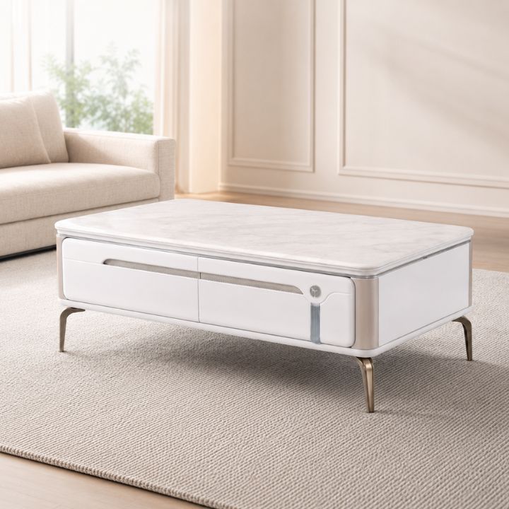 Bàn Sofa Mặt Đá Ceramic TV60002-13TS Có Ngăn Kéo Tiện Lợi