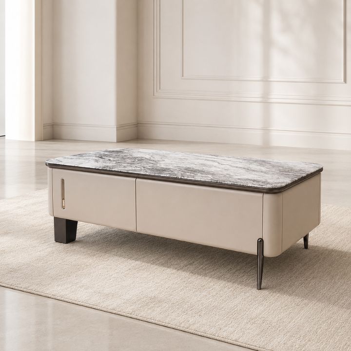 Bàn Sofa T2018-13 Mặt Đá Nhân Tạo Khung Gỗ MDF Sơn PU Sang Trọng