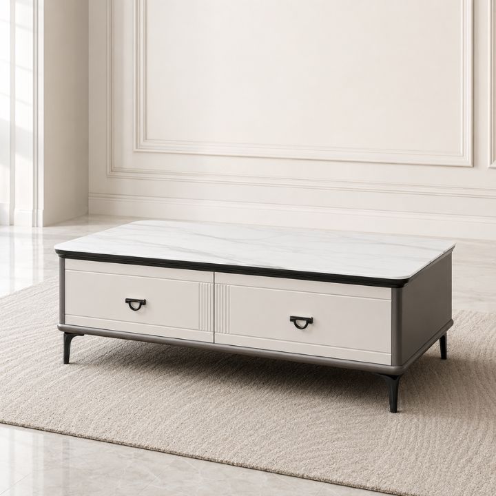 Bàn Sofa T2021-13 Mặt Đá Ceramic 1300mm Thiết Kế Thanh Lịch