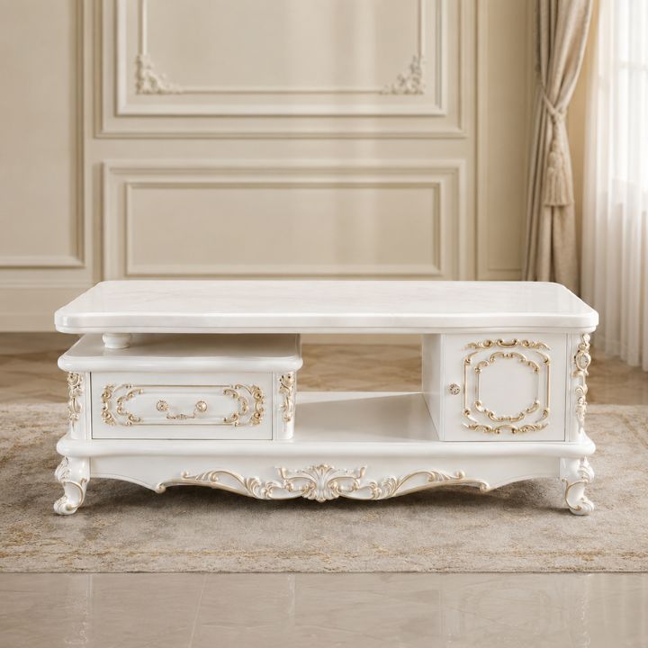 Bàn Sofa Tân Cổ Điển BSF 08-13 Mặt Đá Nhân Tạo Sang Trọng