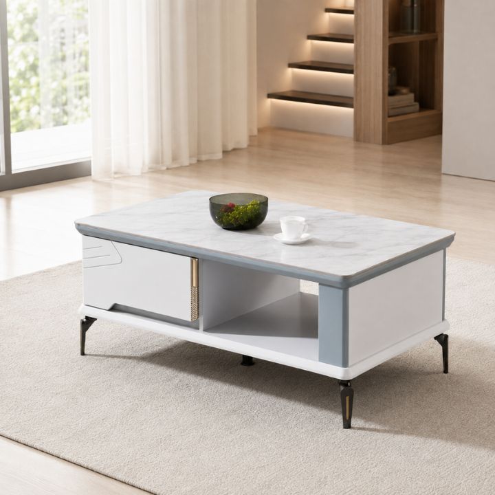 Bàn Trà Mặt Đá Ceramic TV61208-12TS Thiết Kế Tinh Tế Cho Phòng Khách