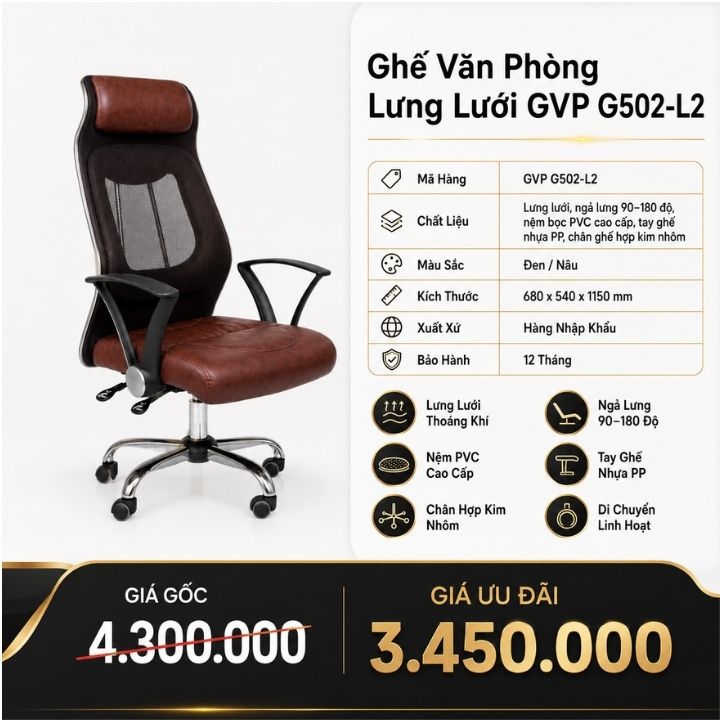 Cách điều chỉnh cao độ mâm ghế văn phòng phù hợp với chiều cao sải chân người ngồi
