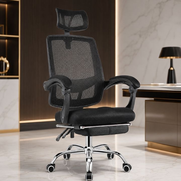 Ghế Xoay Lưới Văn Phòng GVP G515 Có Gác Chân Ngả Lưng Cao Cấp