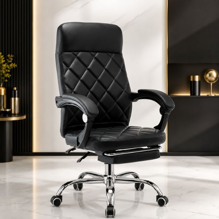 Ghế Xoay Văn Phòng GVP G526 Bọc Simili Có Gác Chân Cao Cấp