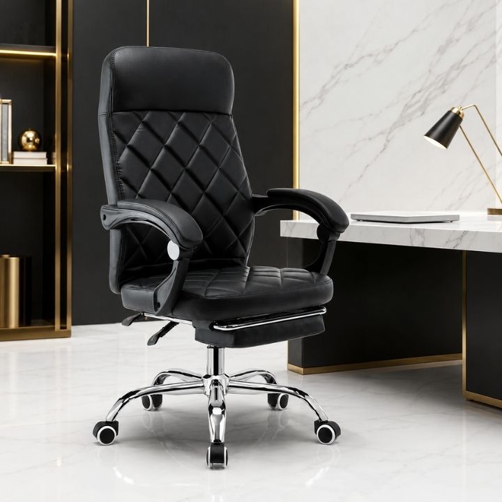 Ghế Xoay Văn Phòng GVP G526 Bọc Simili Có Gác Chân Cao Cấp - Ảnh 2