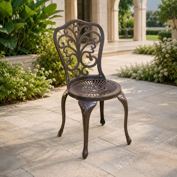 Ghế Ban Công Nhôm Đúc Hoa Văn Cổ Điển AV1A - Ảnh 6
