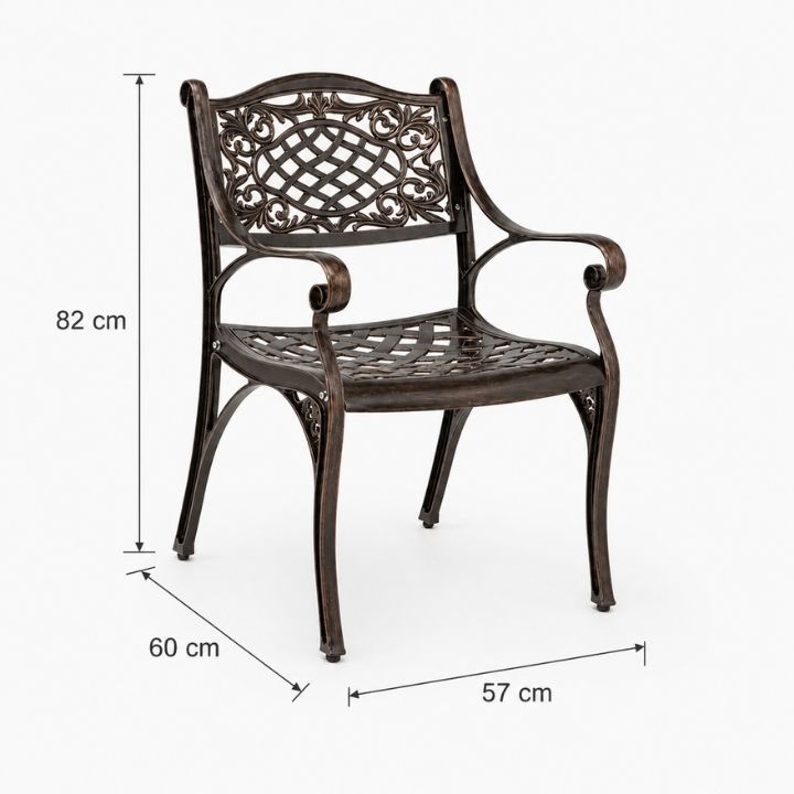Ghế Sân Thượng Nhôm Đúc Mặt Lưới Có Tay Vịn AV4 - Ảnh 5