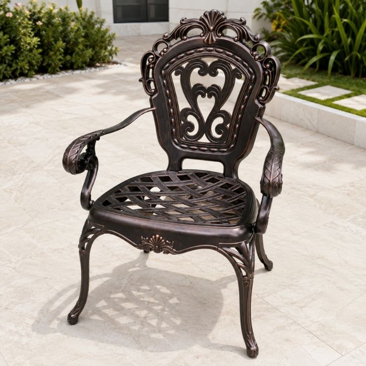 Ghế Thư Giãn Sân Vườn Nhôm Đúc Có Tay Vịn AV03